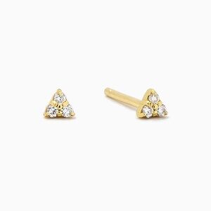 Uncommon James Vermeil Triangle Diamond Stud Earrings